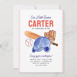 Invitación Cumpleaños de nuestro Pequeño Rookie Helmet Bat Ba