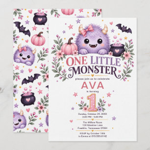 Invitación Cumpleaños de One Little Monster Girl 1