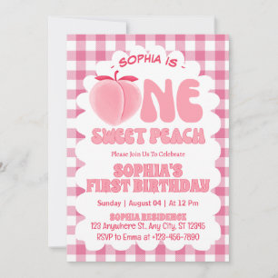 Invitación Cumpleaños de One Sweet Peach Girl