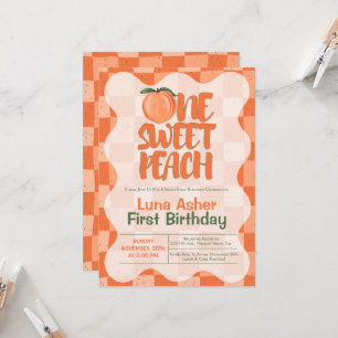 Invitación Cumpleaños de One Sweet Peach Girl 1