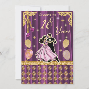 Invitación Cumpleaños de Oro 18   Entra en la edad adulta con