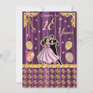 Invitación Cumpleaños de Oro 18 | Entra en la edad adulta con