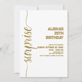Invitación cumpleaños de oro minimalista