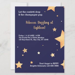 Invitación Cumpleaños de oro moderno