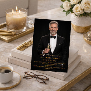 Invitación Cumpleaños de oro por un aniversario fotográfico