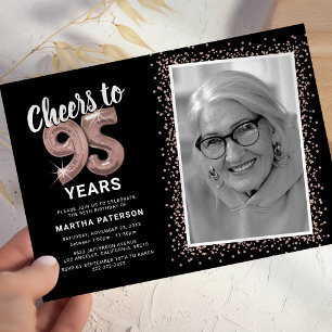 Invitación Cumpleaños de oro rosa Cheers a 95 años