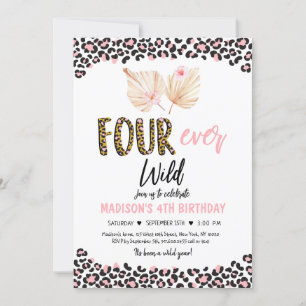 Invitación Cumpleaños de oro rosado de leopardo de la histori