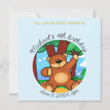 Cumpleaños de oso en pradera