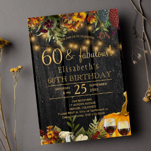 Invitación Cumpleaños de otoño rústico para cualquier edad im