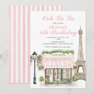 Invitación Cumpleaños de París Café parisino