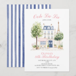 Invitación Cumpleaños de París Fiesta de té en el Café Parisi