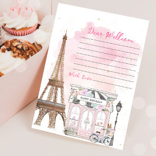 Invitación Cumpleaños de París Salón de té de cumpleaños pari
