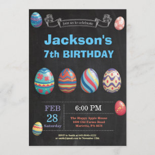 Invitación Cumpleaños de Pascua Niño Huevo de Pascua