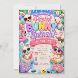 Invitación Cumpleaños de Pastel Bunny Splash - Fiesta en la P