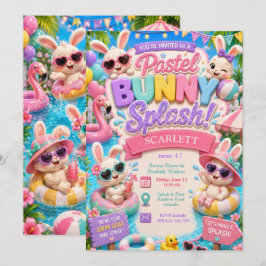 Invitación Cumpleaños de Pastel Bunny Splash - Fiesta en la P