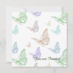 Invitación Cumpleaños de Pastel Butterflies