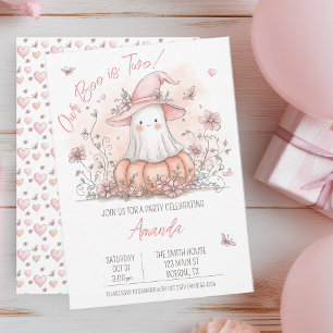 Invitación Cumpleaños de Pastel Ghost Halloween