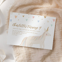 Invitación Cumpleaños de Pastel Unicorn Chica