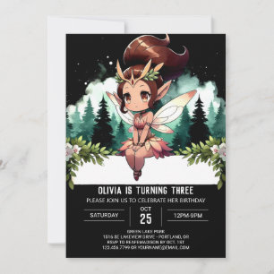 Invitación Cumpleaños de Pastel Whimsy Fairy