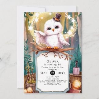 Invitación Cumpleaños de Pastel Woodland Owl