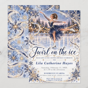Invitación Cumpleaños de patinaje sobre hielo de la Marina 
