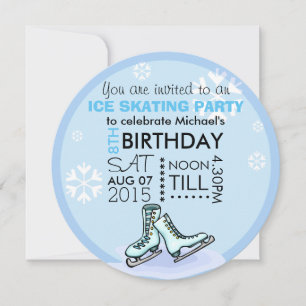 Invitación Cumpleaños de patinaje sobre hielo para niños Agre