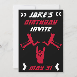 Invitación Cumpleaños de patinete de truco para niños