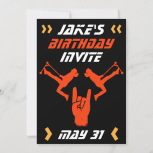 Invitación Cumpleaños de patinete de truco para niños