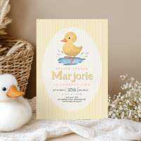 Cumpleaños de patito de niña en charco de verano