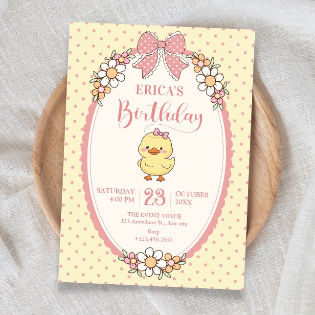 Invitación Cumpleaños de pato lindo (Subido por el creador)