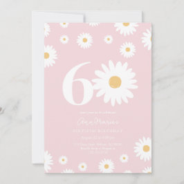 Invitación Cumpleaños de Patrón Floral Retro Sesenta Años