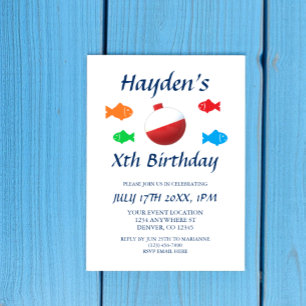 Invitación Cumpleaños de peces coloridos