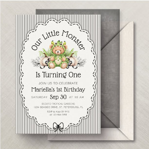 Invitación Cumpleaños de Pequeño Monstruo de Halloween Primer