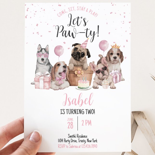 Invitación Cumpleaños de Perrita Fiesta de Patas (Subido por el creador)