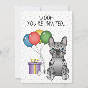 Invitación Cumpleaños de perro de dibujos animados Bulldog Fr