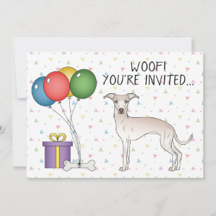 Invitación Cumpleaños de perro de dibujos animados italiano g