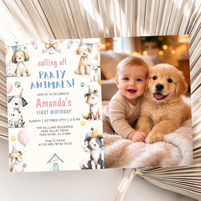 Invitación Cumpleaños de Perro Fiesta de Cachorro Cumpleaños  (Subido por el creador)
