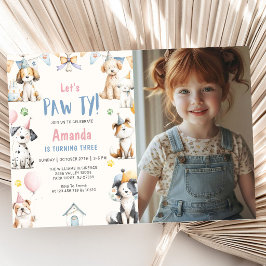 Invitación Cumpleaños de Perro Fiesta de Cumpleaños de Cachor