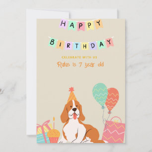 Invitación cumpleaños de perro personalizado
