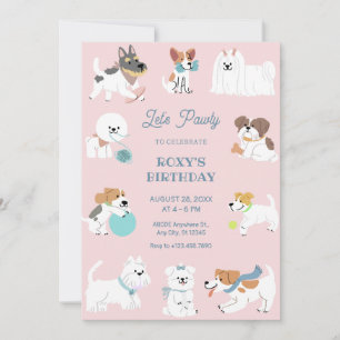 Invitación Cumpleaños de perros lúdicos