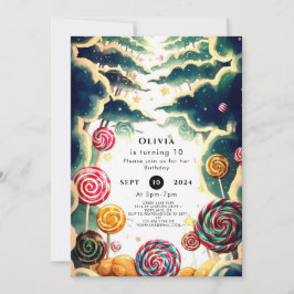 Invitación Cumpleaños de personalizado Cute Candyland