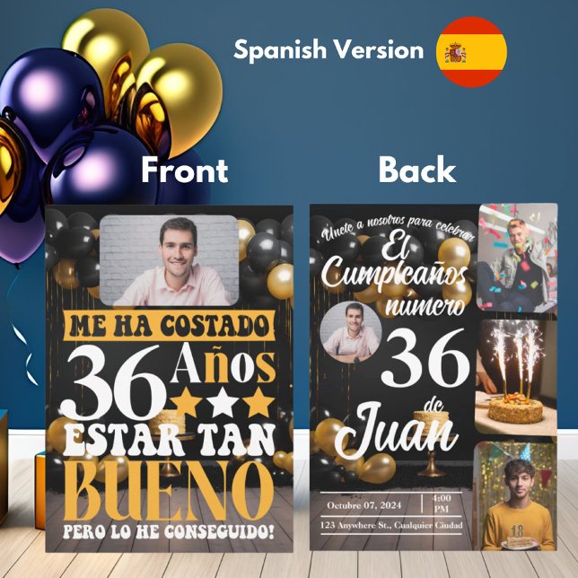 Invitación Cumpleaños de Personalizado de Cumpleaños Español  (Subido por el creador)