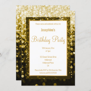 INVITACIÓN CUMPLEAÑOS DE PERSONALIZADO DE DIAMANTES NEGROS Y 