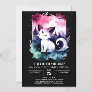 Invitación Cumpleaños de personalizado Feliz Gato