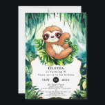 Invitación Cumpleaños de personalizado Kids Sloth<br><div class="desc">Embarque en una aventura personalizada con nuestras invitaciones para el cumpleaños de nuestra Personalizado Kids Sloth. Con adorables ilustraciones de pereza y textos de personalizable, estas invitaciones marcan el tono perfecto para un fiesta único y emocionante. Completamente editable e imprimible, le permiten agregar el nombre, edad y detalles especiales de...</div>