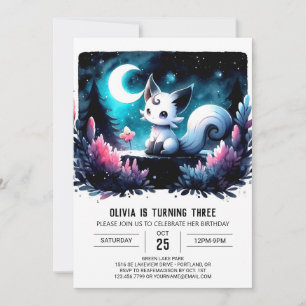 Invitación Cumpleaños de personalizado Whimsy Cat