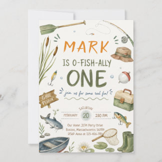 Invitación Cumpleaños de pesca de un niño
