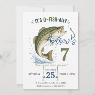 Invitación Cumpleaños de Pesca Personalizado O-PESC-AL para C