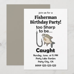 Invitación Cumpleaños de pescador anzuelo afilado para ser at