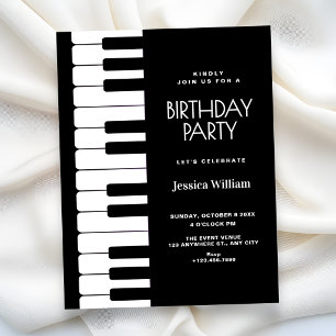 Invitación Cumpleaños de piano 